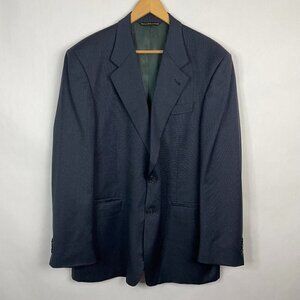 Shipley  Quality Tailored Vintage Label  Blazer Jacket 100% Wool Navy Blue 44R